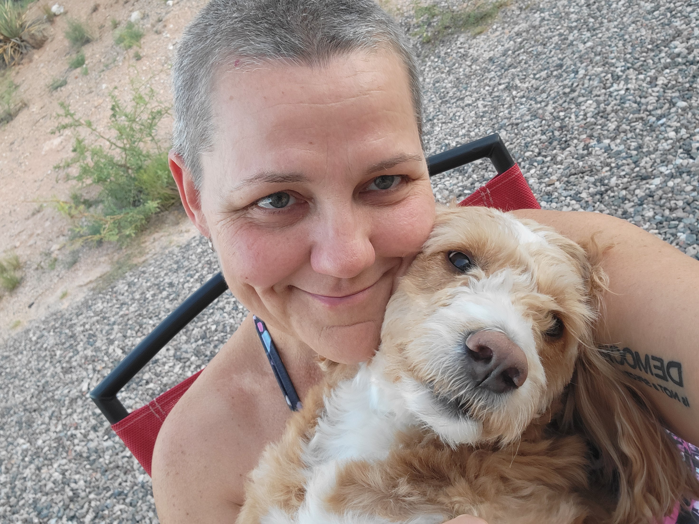 Alora Chistiakoff and her dog